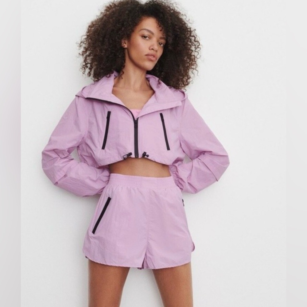Zara high waisted, running jogging windbreaker shorts